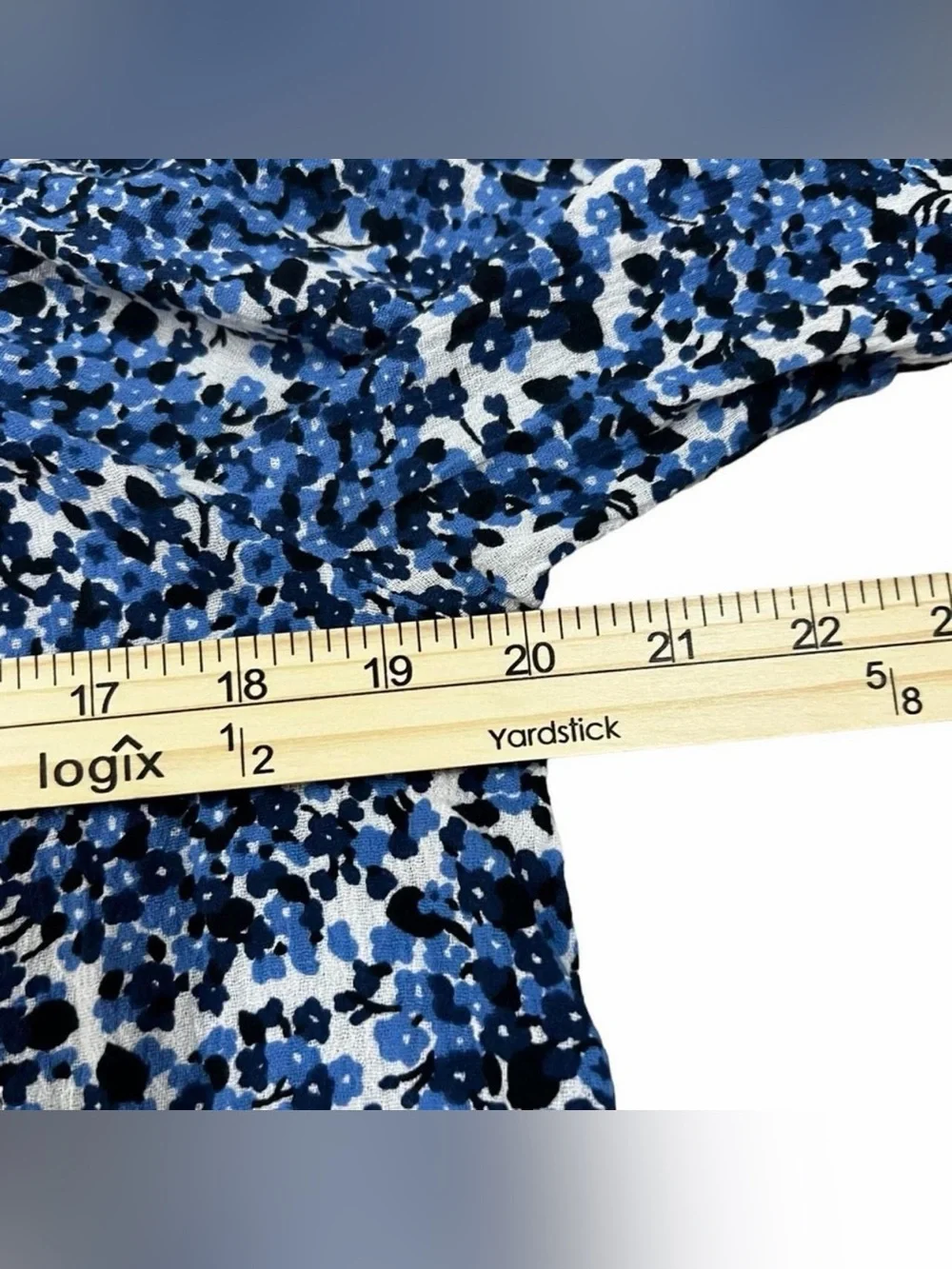 Michael Kors Off Shoulder Blue And White Floral Top Hippie Boho Size Small